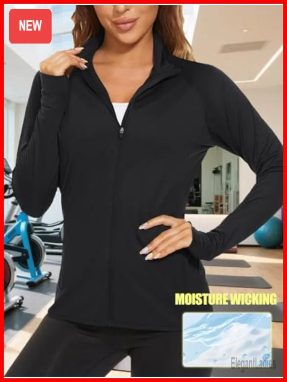 Women's Lightweight Athletic Jacket UPF 50+ Long Sleeve Sun Shirt Zip Up